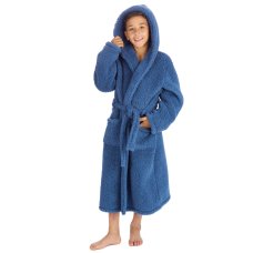 18C985: Older Kids Denim Borg Dressing Gown (9-13 Years)