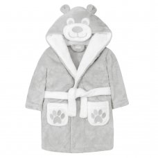 18C517: Baby Grey Novelty Teddy Dressing Gown (6-24 Months)