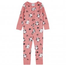 18C626: Infant Girls All Over Print Panda Cotton Jersey Onesie (2-6 Years)