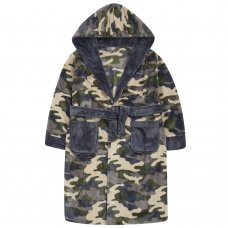 18C640: Older Boys Camo Dressing Gown (7-13 Years)