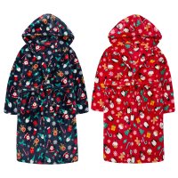 18C721: Older Kids All Over Print Christmas Dressing Gown (7-13 Years)