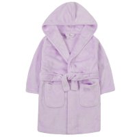 18C766: Infant Girls Plain Lilac Plush Dressing Gown (2-6 Years)