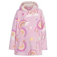 18C797: Older Girls Rainbow Over Sized Plush Hoodie (One Size - 7-13 Years)