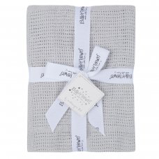 19C203G: Baby Gift Soft Handle Grey Cellular Blanket- Flat Packed