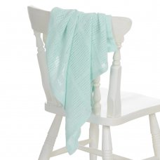 19C189M: Baby Gift Soft Handle Mint Cellular Shawl/Blanket