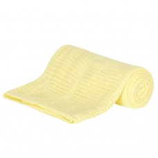 19C189L: Baby Gift Soft Handle Lemon Cellular Shawl/Blanket