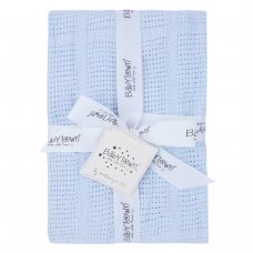 19C203S: Baby Gift Soft Handle Blue Cellular Blanket- Flat Packed