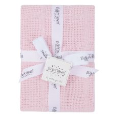 19C203P: Baby Gift Soft Handle Pink Cellular Blanket- Flat Packed