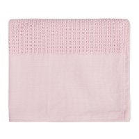 19C214: Baby Luxury Heavy Knit Cellular Panel Blanket-Pink (70 x 105 cm)