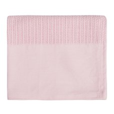 19C214: Baby Luxury Heavy Knit Cellular Panel Blanket-Pink (70 x 105 cm)