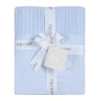 19C215: Baby Luxury Heavy Knit Cellular Panel Blanket-Sky (70 x 105 cm)