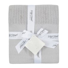 19C227: Baby Luxury Heavy Knit Cellular Panel Blanket-Grey (70 x 105 cm)