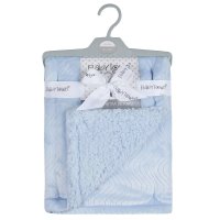 19C229: Baby Luxury Plush Blanket With Sherpa Back- Sky