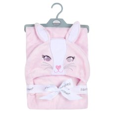 19C232: Baby Novelty Plush Bunny Hooded Wrap