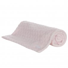 19C244: Baby Embossed Circles Plush Blanket- Pink