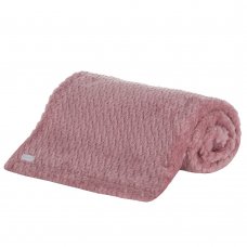 19C249: Baby Textured Plush Blanket-Dusky Pink