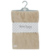 19C250: Baby Textured Plush Blanket-Caramel