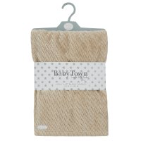 19C250: Baby Textured Plush Blanket-Caramel