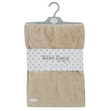 19C250: Baby Textured Plush Blanket-Caramel