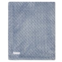 19C251: Baby Textured Plush Blanket-Dusky Blue