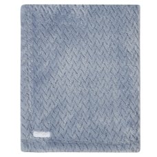 19C251: Baby Textured Plush Blanket-Dusky Blue