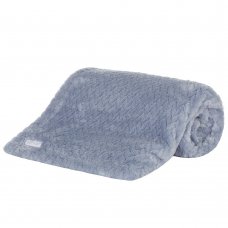 19C251: Baby Textured Plush Blanket-Dusky Blue