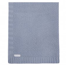 19C264: Baby Dusky Blue Knitted Blanket