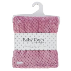 19C278: Baby Dusky Pink Waffle Wrap/Shawl