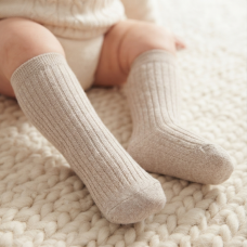 BW-61-2243T: Baby 3/4 Length Socks - Taupe