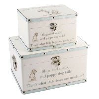 2460B: Luggage series - Set of 2 Boxes - "Little Boys"