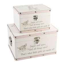 2460G: Luggage series - Set of 2 Boxes - "Little Girls"