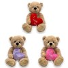 30421-10: 25CM BILLIE BEAR HOLDING HEART (3 Colours)