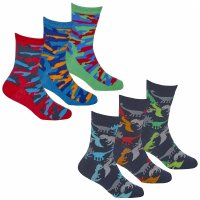 42B730: Boys 3 Pack Cotton Rich Design Ankle Socks (Assorted Sizes)