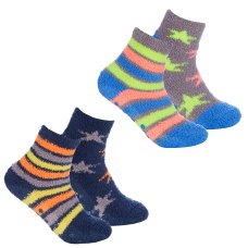 42B831: Boys 2 Pack Cosy Socks With Grippers