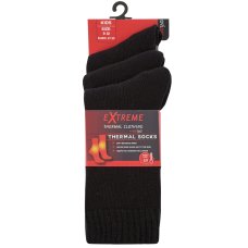 42B839: Kids 3 Pack Black Thermal Socks (Tog Rating 2.0)