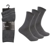 3 Pack Children's Cotton Rich Plain School Socks-Grey
