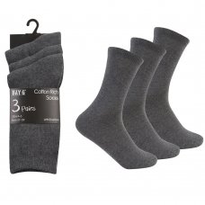 Girls Bow 75% Cotton Ankle Socks Shoe Size 12.5-3.5/31-34 COLOUR GREY 3 pair pack 