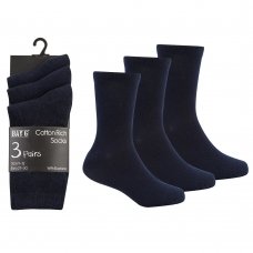 Age 13+ NEW 3 x Cotton Rich Black Unisex School  Ankle Socks UK 4-5.5