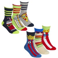 42B699: Boys 3 Pack Cotton Rich Design Ankle Socks (Assorted Sizes)