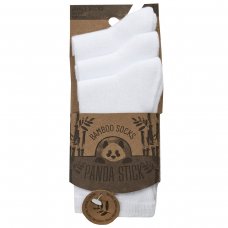 42B713: Kids White 3 Pack Bamboo Plain Socks (Assorted Sizes)