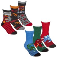 42B752: Boys 3 Pack Cotton Rich Design Ankle Socks (Assorted Sizes)