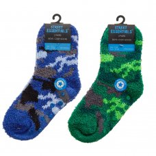 42B780: Boys 2 Pack Cosy Socks With Grippers