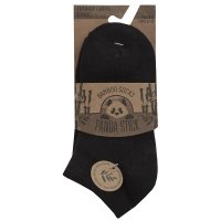 42B794: Kids 3 Pack Bamboo Trainer Liner Socks- Black (Assorted Sizes)