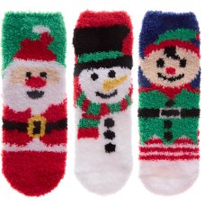 42B829: Kids 1 Pair Christmas Cosy Socks With Grippers