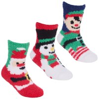 42B829: Kids 1 Pair Christmas Cosy Socks With Grippers