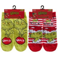 42B835: Infants Christmas Grinch 1 Pair Cosy Socks With Grippers