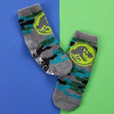 42B837: Kids Jurassic World 1 pair Cosy Socks With Grippers