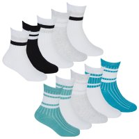 42B843: Boys 5 Pack Stripe Ribbed Sport Socks (Assorted Sizes)