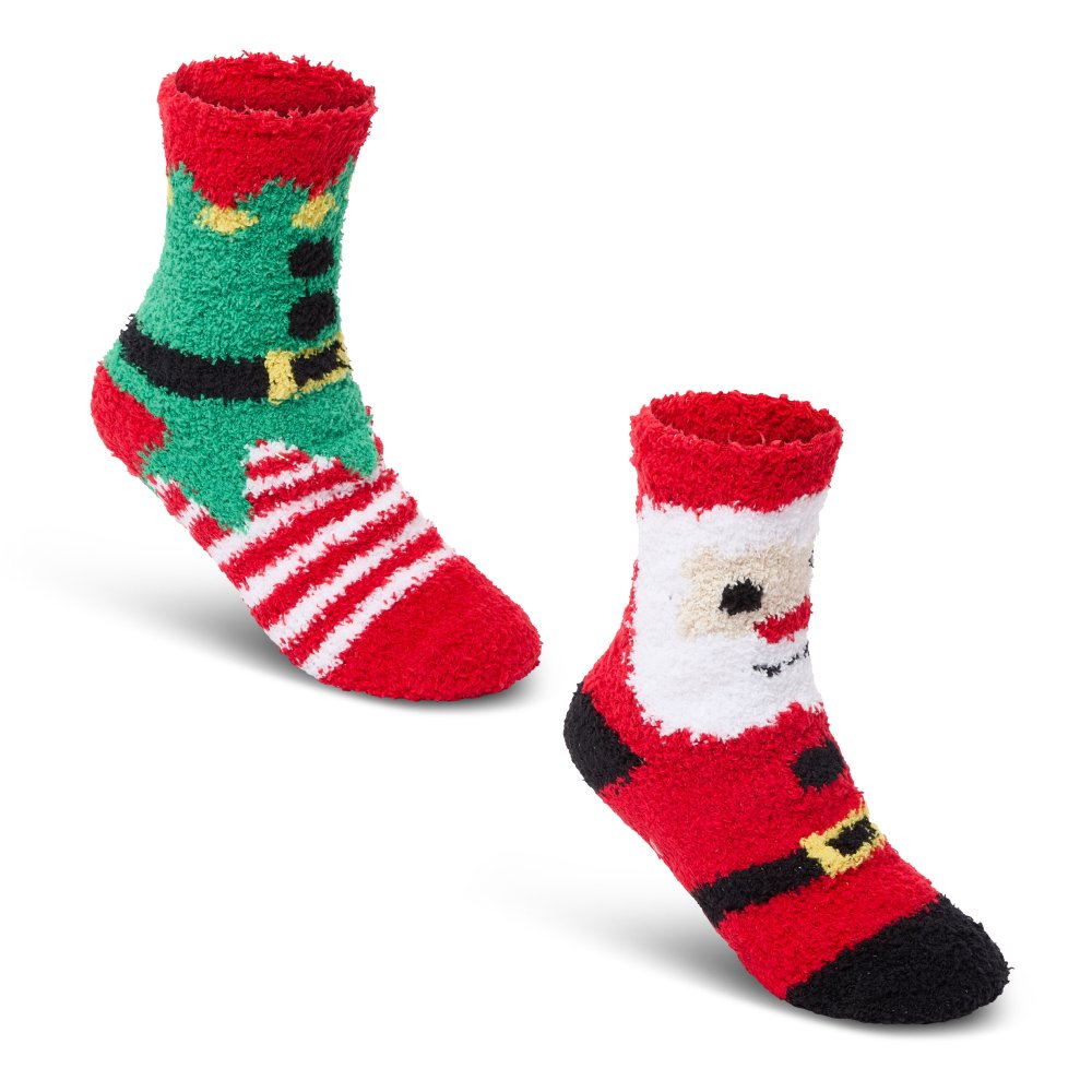 42B860: Kids 1 Pair Christmas Cosy Socks With Grippers 42B860: Kids 1 Pair Christmas Cosy Socks With Grippers
