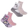43B869: Girls 2 Pack Chenille Popcorn Cosy Socks With Grippers